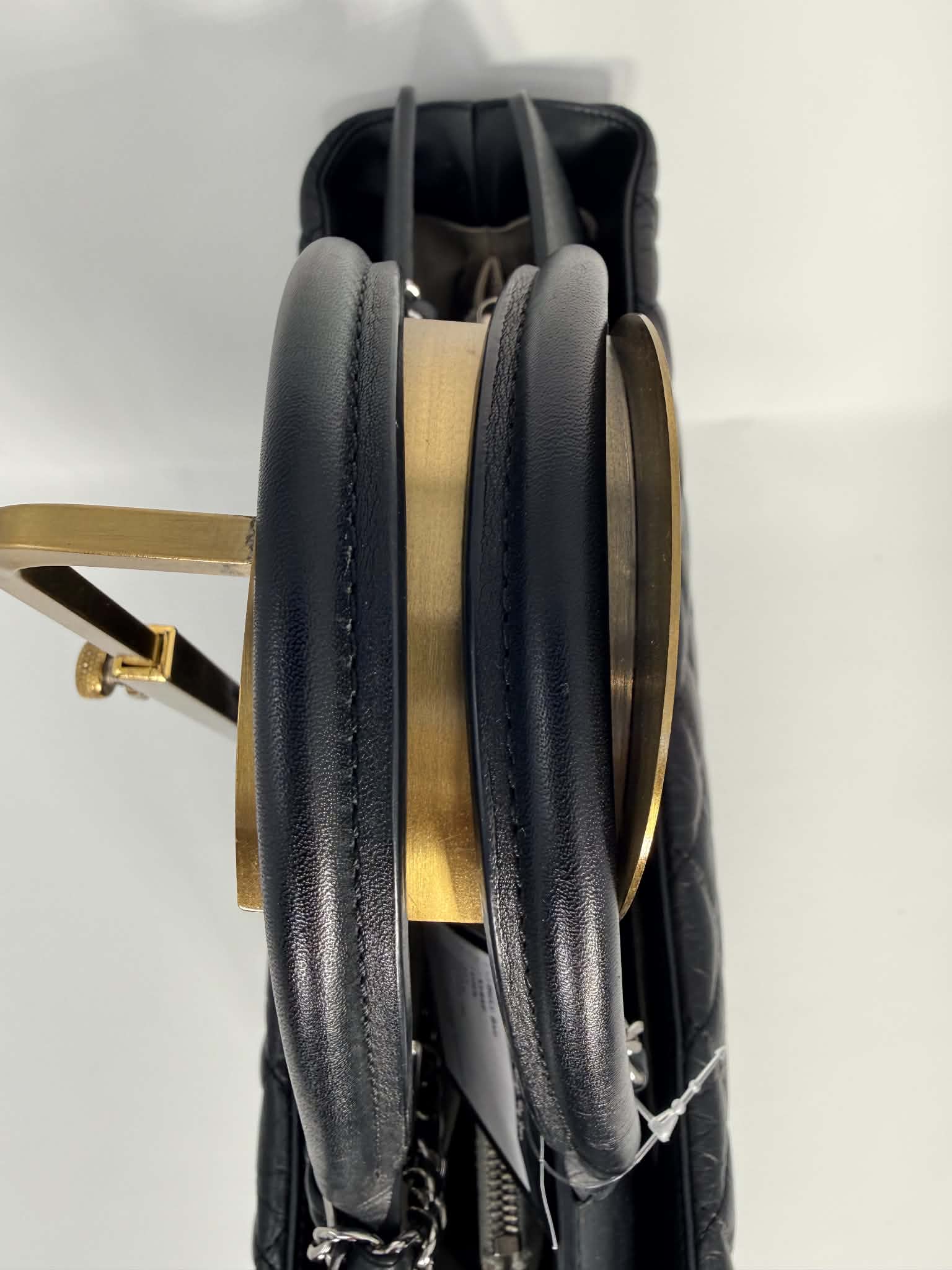 Chanel Aged Calfskin Quilted Be CC Tote Black