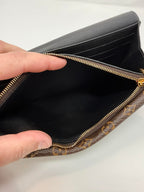 Louis Vuitton Monogram/Black Portefeuille Double V Long Bifold Wallet