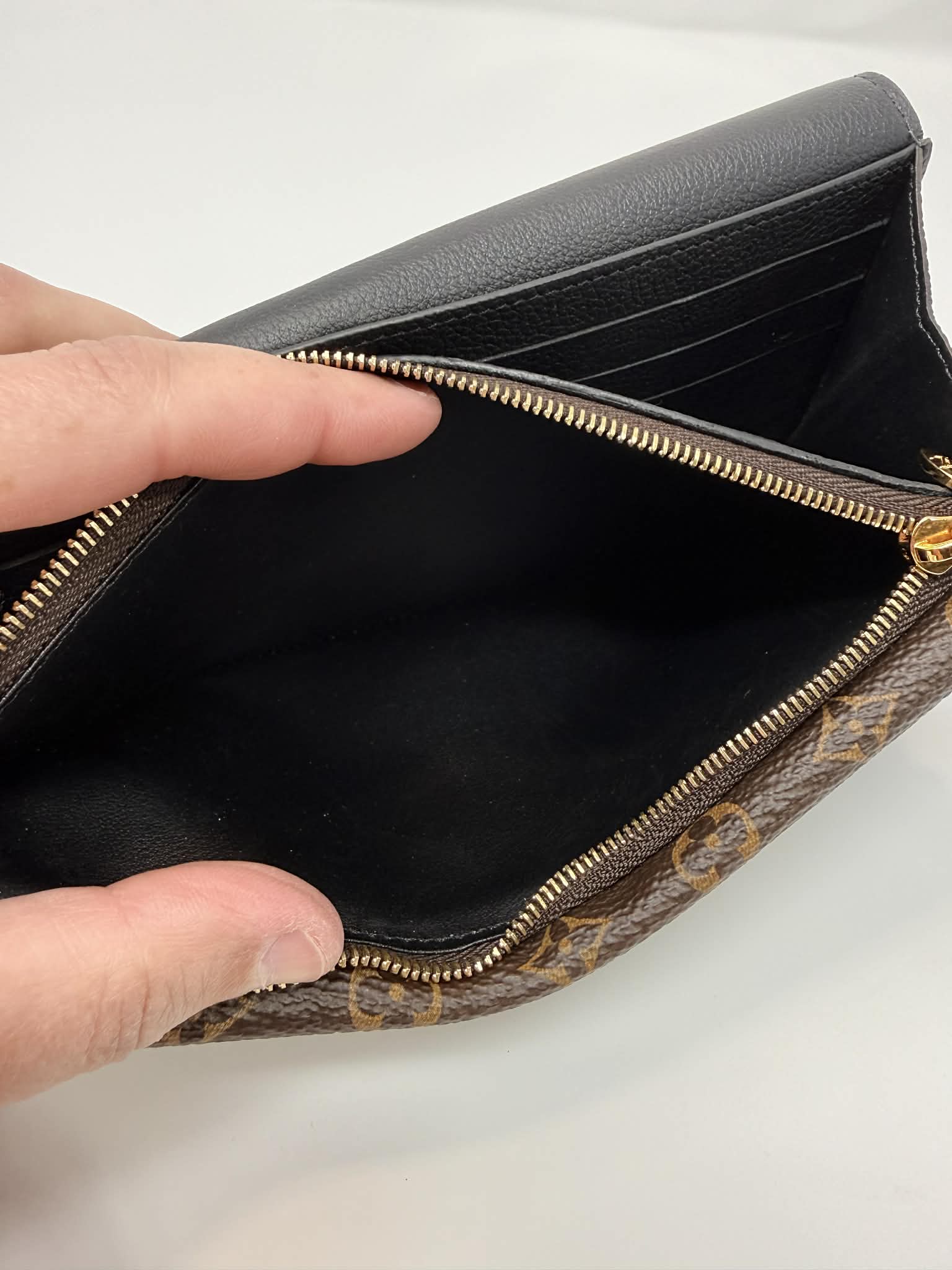 Louis Vuitton Monogram/Black Portefeuille Double V Long Bifold Wallet