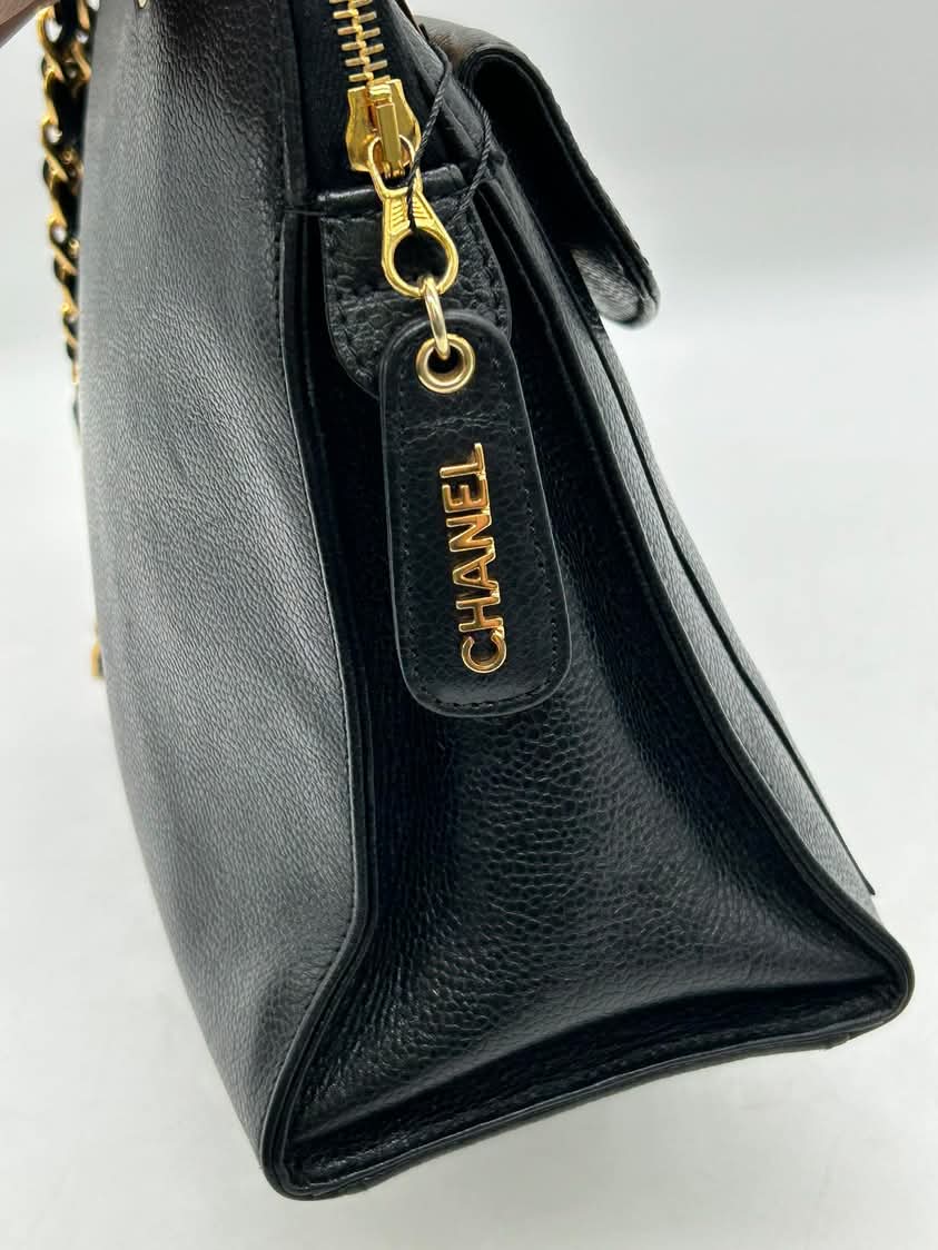 Chanel Caviar Flap Shoulder Bag Black