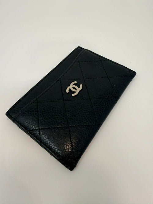 Chanel Caviar Leather Card Holder Black