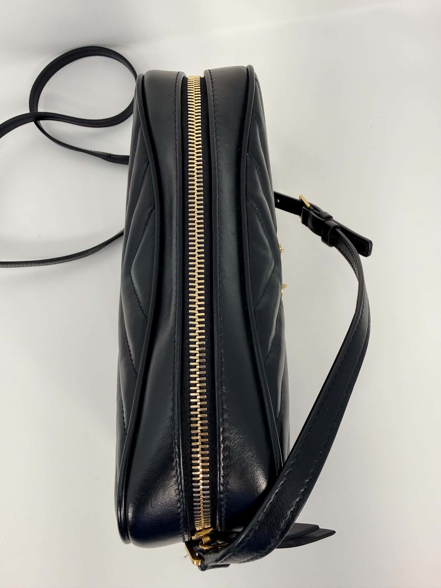 Saint Laurent Calfskin Matelasse Monogram Lou Camera Bag Black