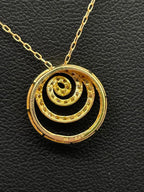 Diamond Spiral Necklace 18K Yellow Gold
