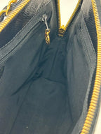 Chanel Caviar Embroidered Logo Shoulder Bag Black