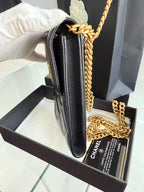 Chanel Quilted Lacquered Chain Phone Holder in Lambskin