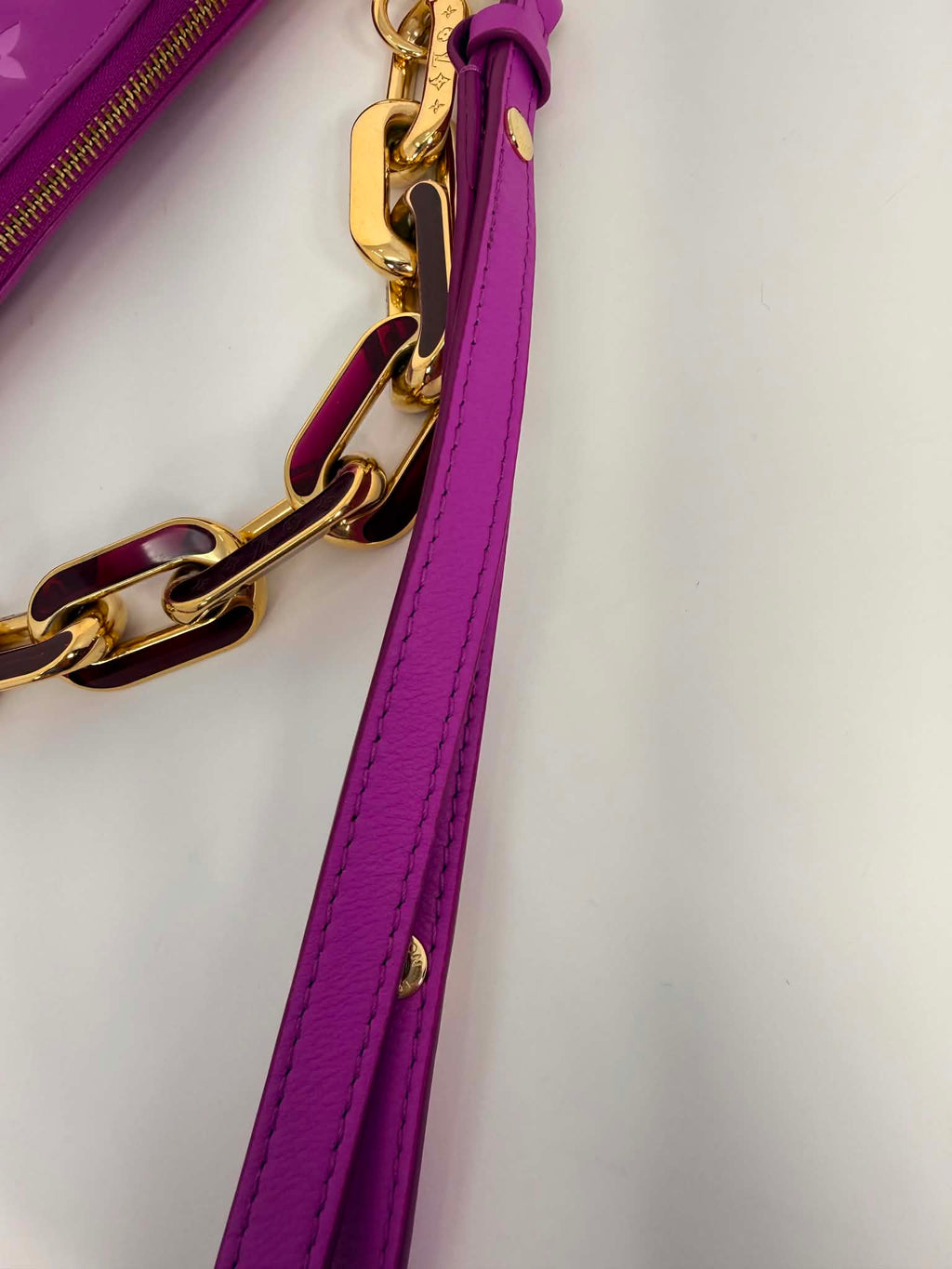 Louis Vuitton Lambskin Embossed Monogram Coussin BB Orchid