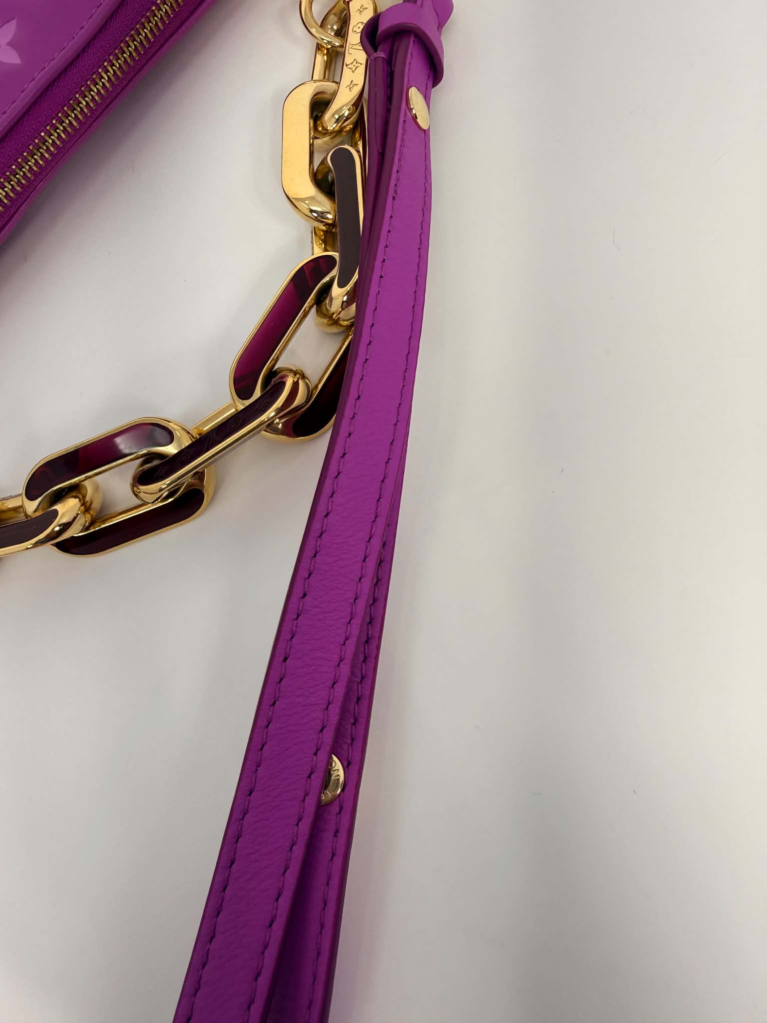Louis Vuitton Lambskin Embossed Monogram Coussin BB Orchid
