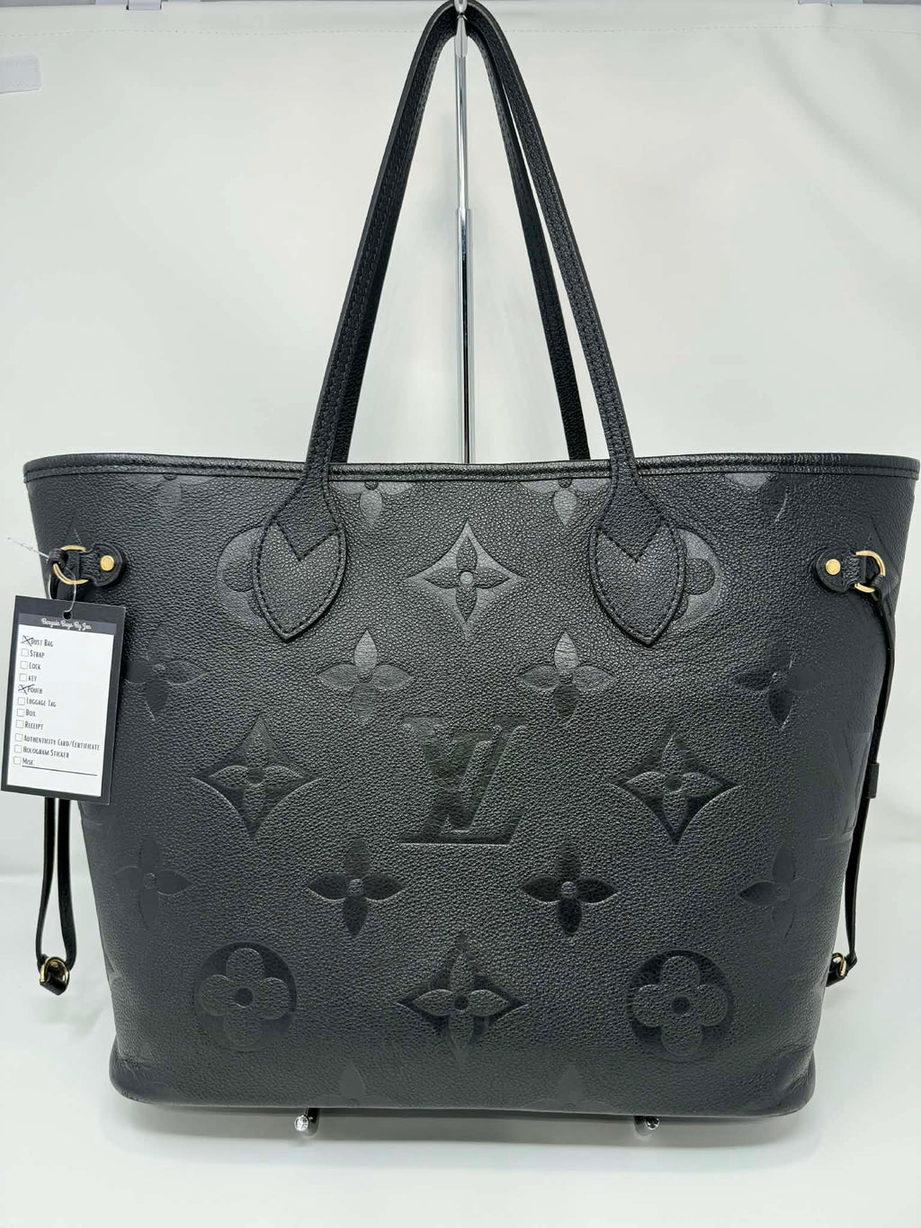 Louis Vuitton Neverfull MM Empreinte Leather Black with Pouch