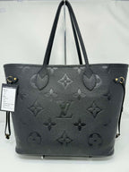 Louis Vuitton Neverfull MM Empreinte Leather Black with Pouch
