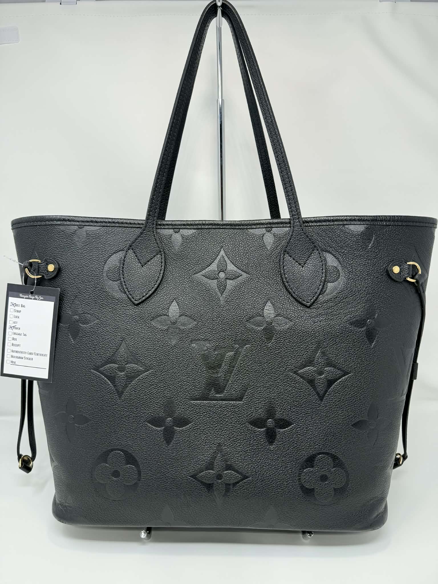 Louis Vuitton Neverfull MM Empreinte Leather Black with Pouch