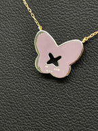 Butterfly Diamond and 18K Yellow Gold Necklace