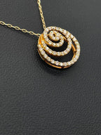 Diamond Spiral Necklace 18K Yellow Gold