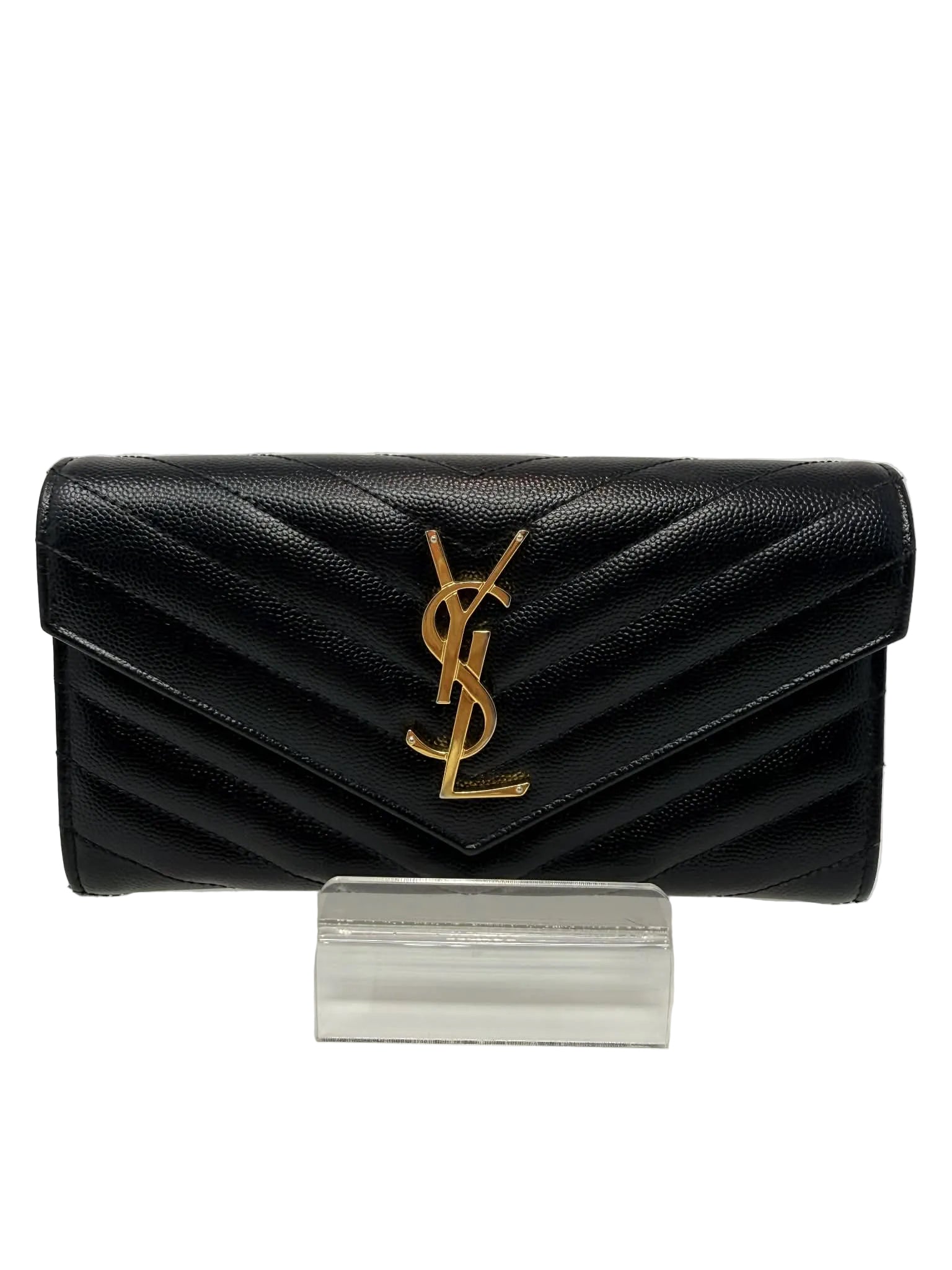 Saint Lauerant YSL Chevron Full Size Wallet