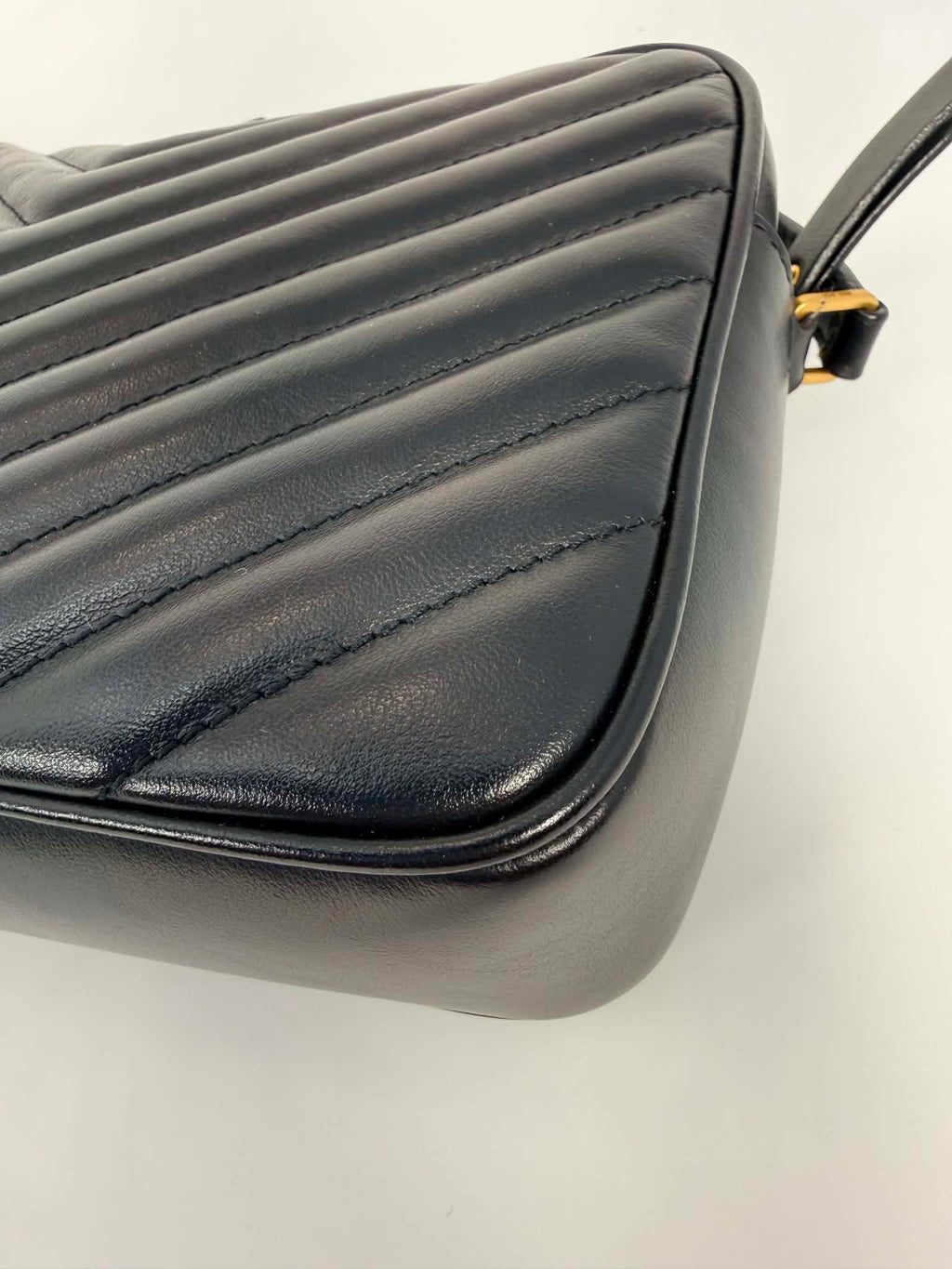 Saint Laurent Calfskin Matelasse Monogram Lou Camera Bag Black