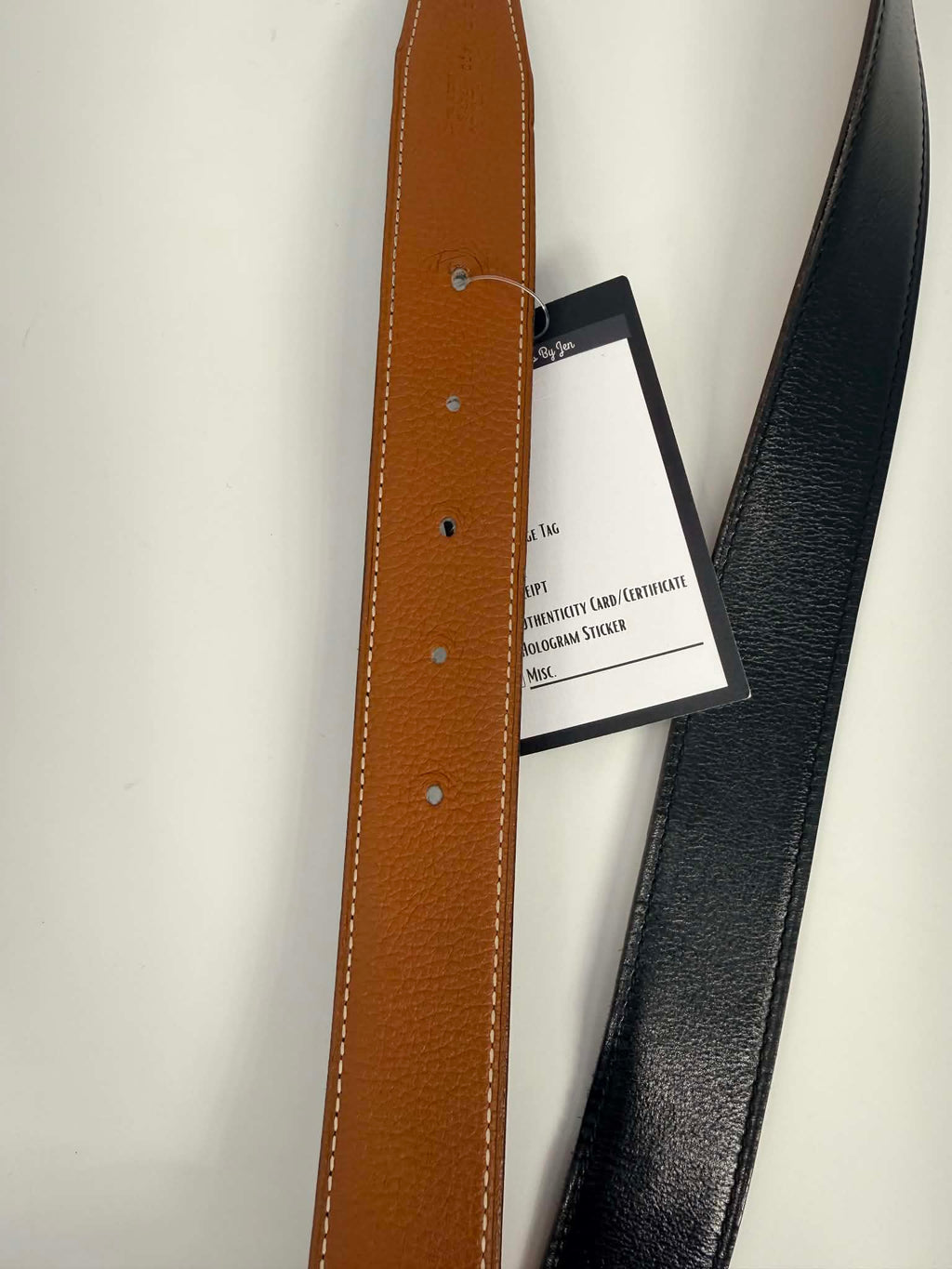 Hermes Reversible Belt Black/Brown Gold Size 80 Tan