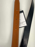 Hermes Reversible Belt Black/Brown Gold Size 80 Tan
