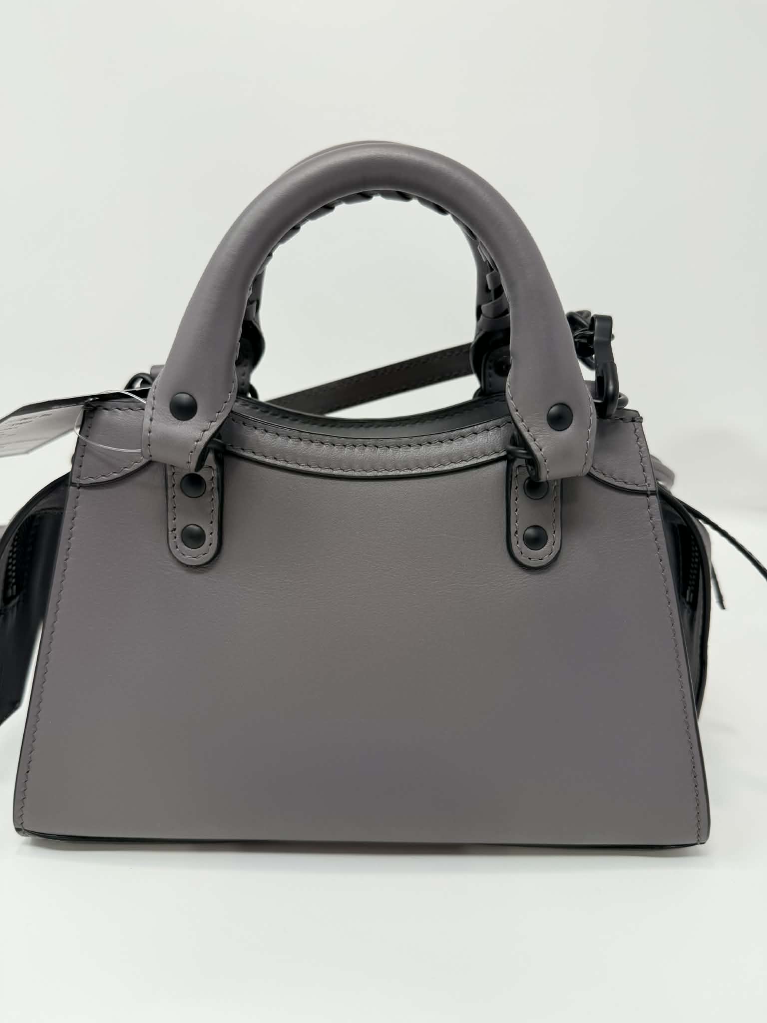 Balenciaga Smooth Calfskin Neo Classic Silver Hardware Mini City Grey