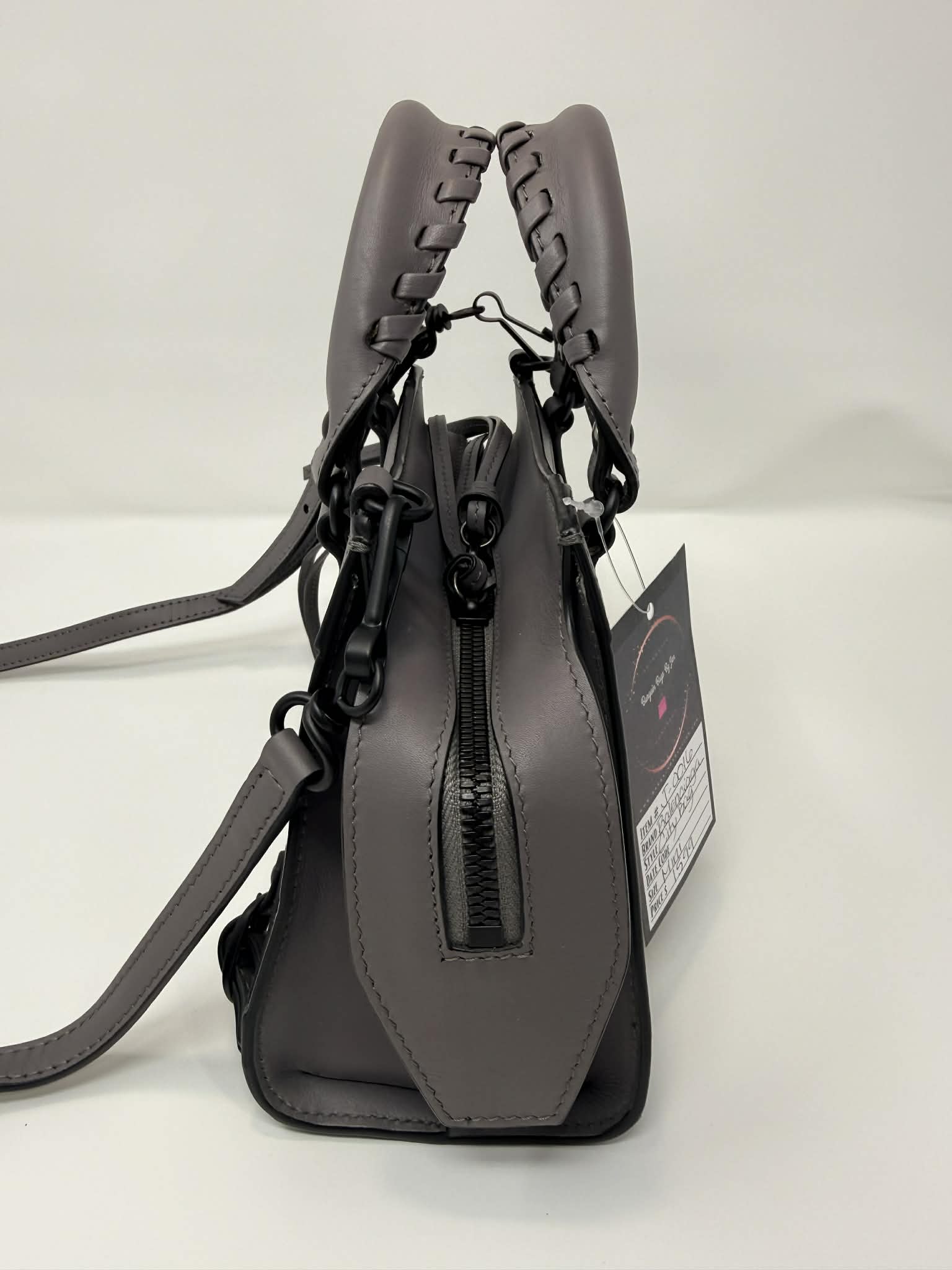 Balenciaga Smooth Calfskin Neo Classic Silver Hardware Mini City Grey