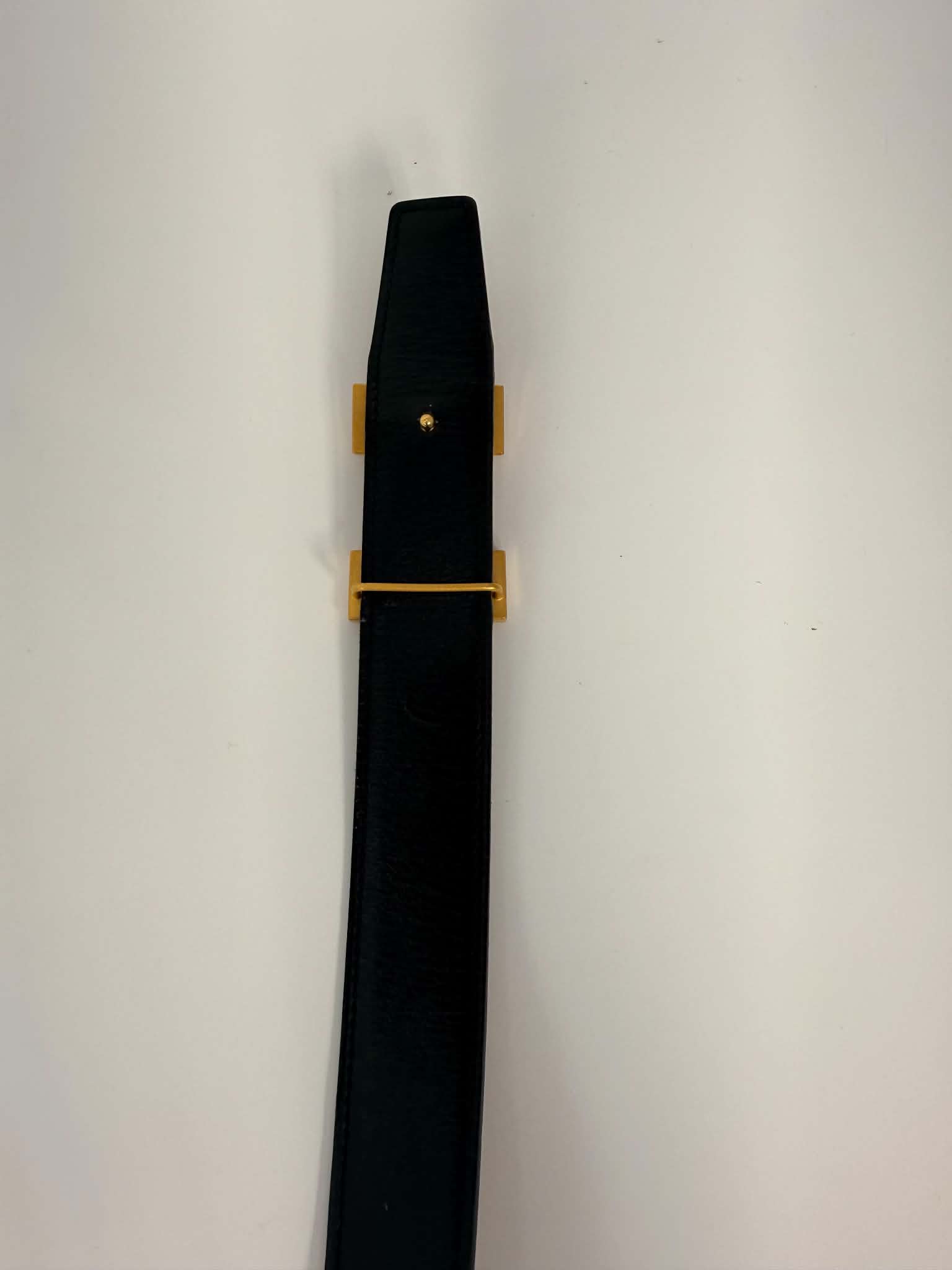 Hermes Reversible Belt Black/Brown Gold Size 80 Tan