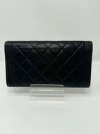 Chanel Boy Flap Long Wallet in Smooth Lambskin