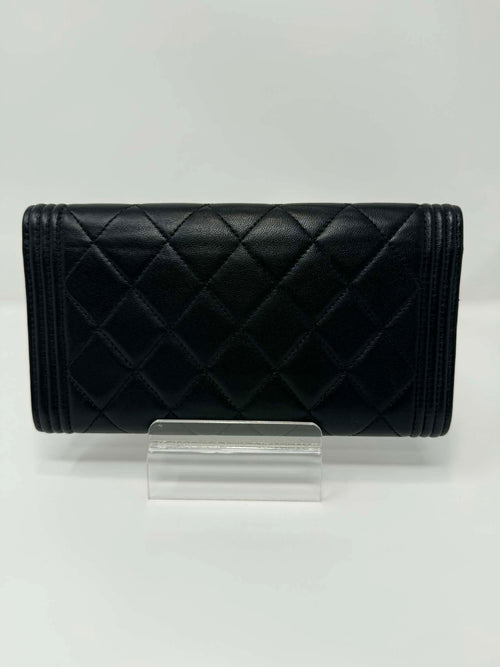 Chanel Boy Flap Long Wallet in Smooth Lambskin