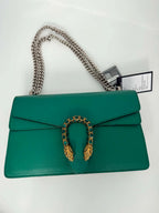 Gucci Dollar Calfskin Crystal Small Dionysus Shoulder Bag Emerald