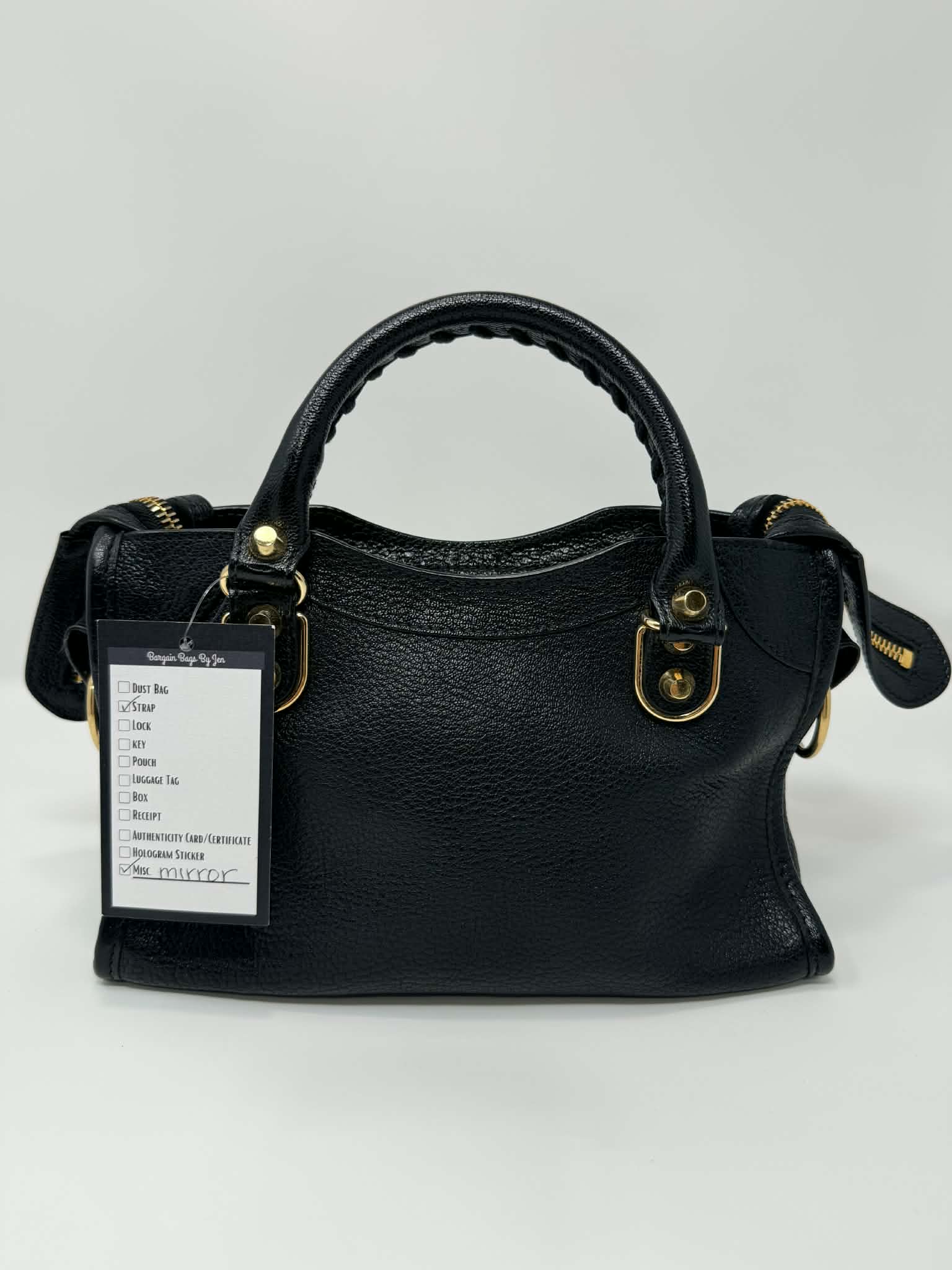 Balenciaga Mini City Bag Black with Mirror