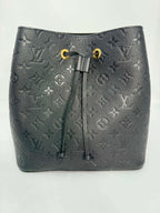 Louis Vuitton Neo Noe Black Empreinte Leather with Two Straps