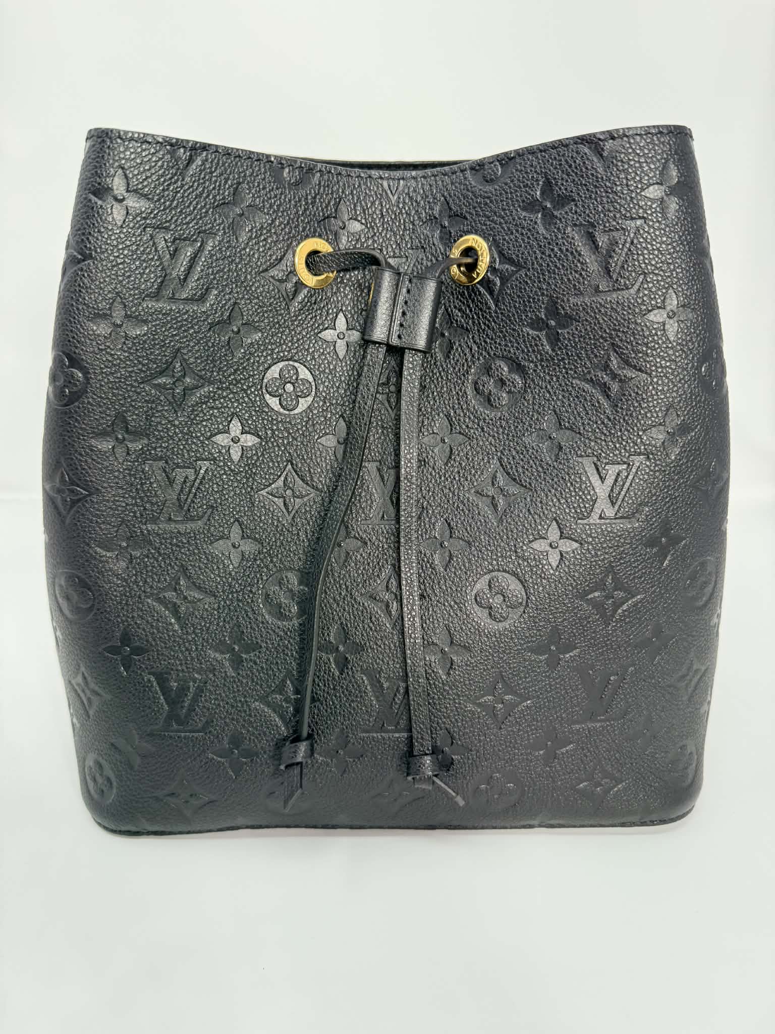 Louis Vuitton Neo Noe Black Empreinte Leather with Two Straps