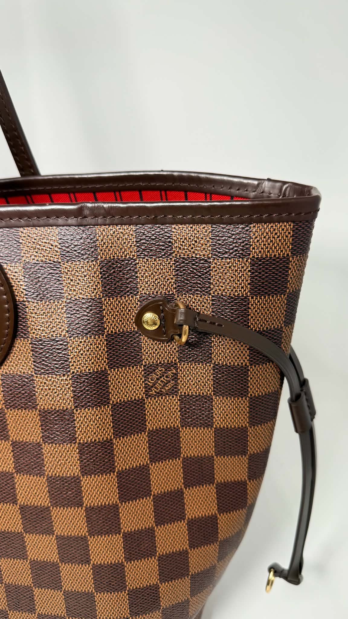 Louis Vuitton Neverful MM Damier Ebene Set with Pouch