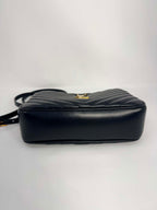Saint Laurent Calfskin Matelasse Monogram Lou Camera Bag Black
