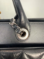 Chanel Aged Calfskin Quilted Be CC Tote Black