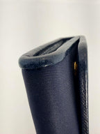 Prada Tessuto Saffiano Triangle Logo Continental Flap Travel Wallet Black