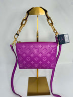 Louis Vuitton Lambskin Embossed Monogram Coussin BB Orchid