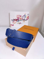 Louis Vuitton Blue Monogram Belt Size 95/38