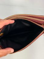 Celine Lambskin Small Trio Crossbody Bag Burgundy