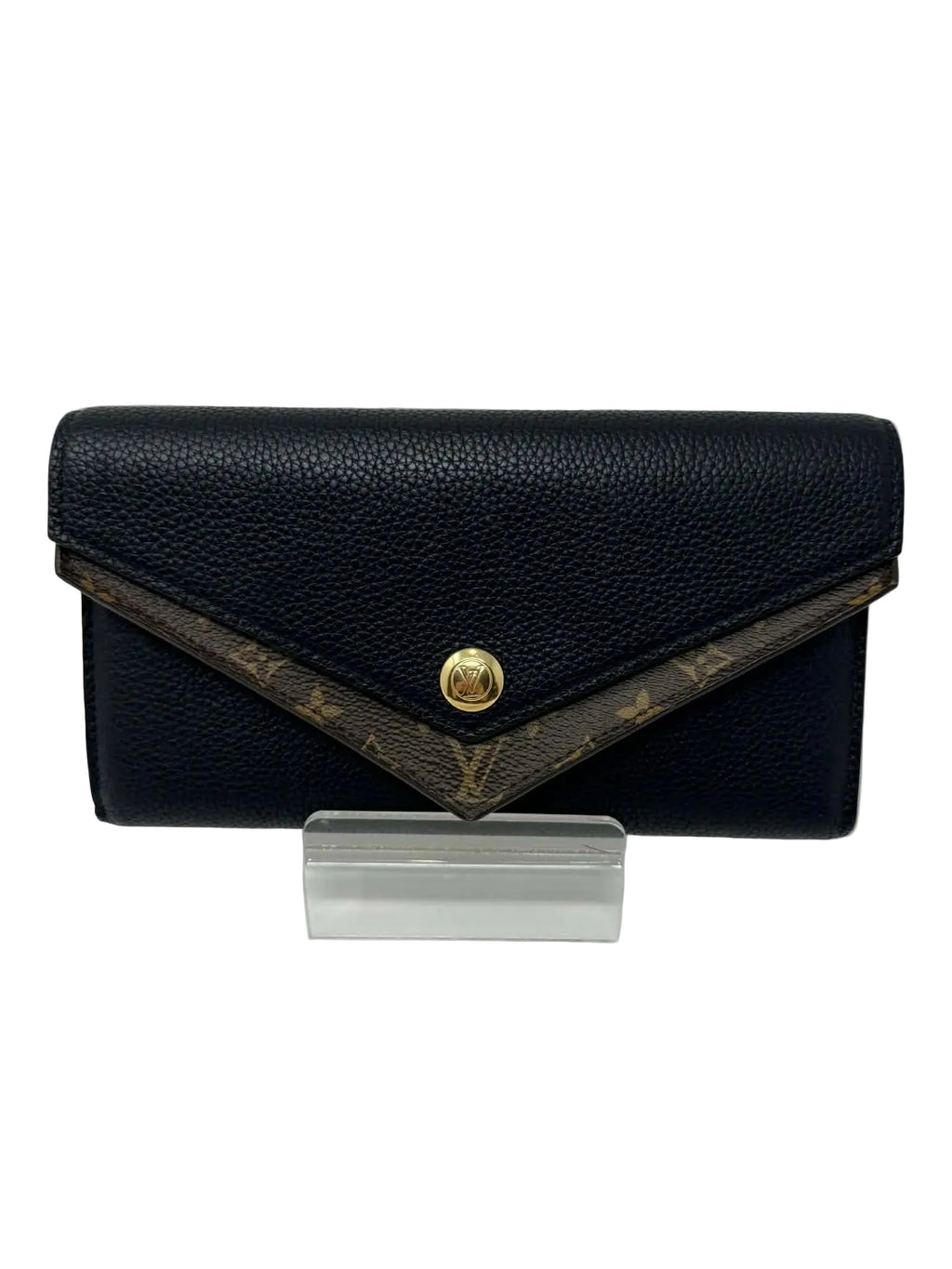 Louis Vuitton Monogram/Black Portefeuille Double V Long Bifold Wallet