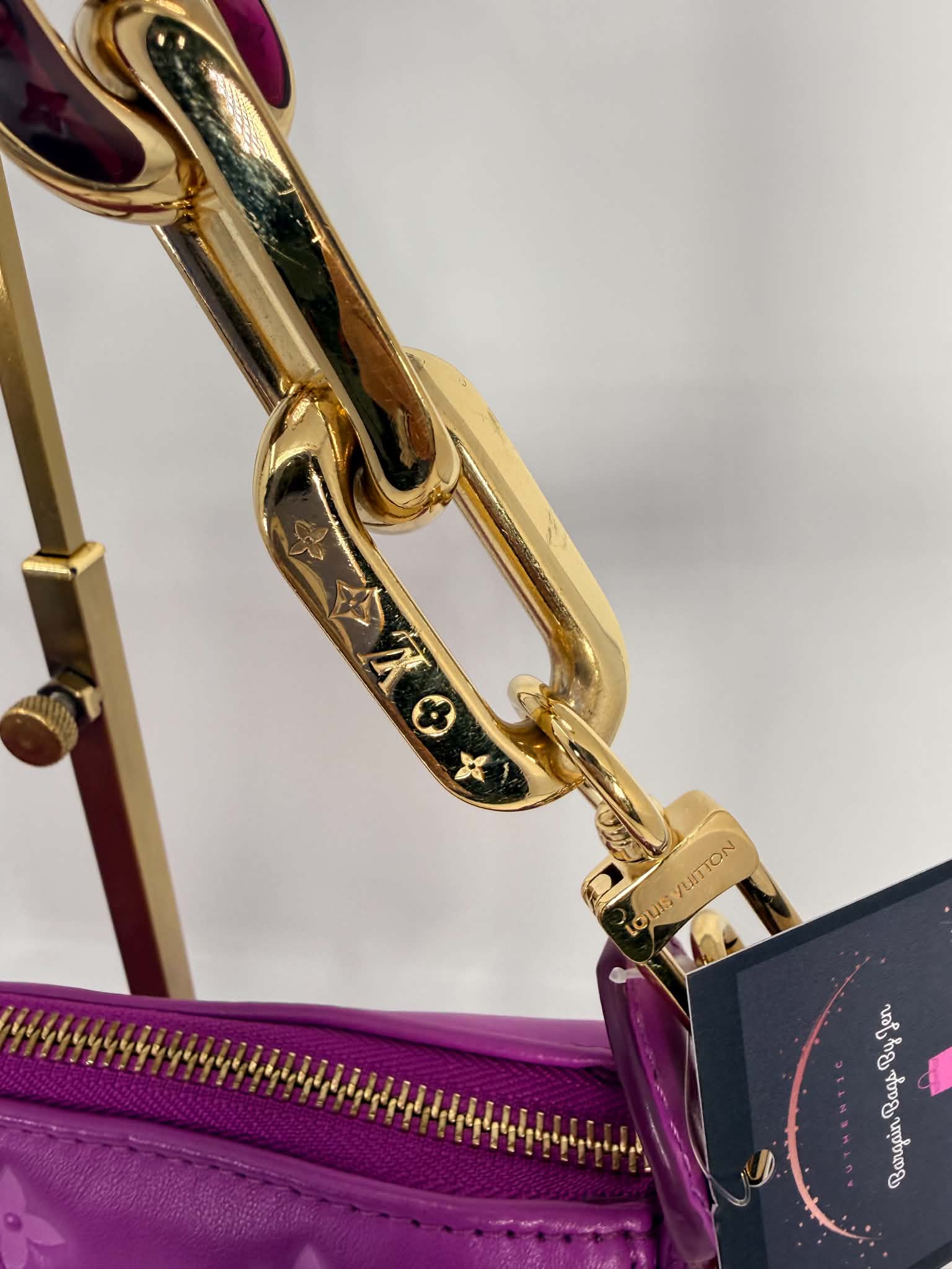 Louis Vuitton Lambskin Embossed Monogram Coussin BB Orchid