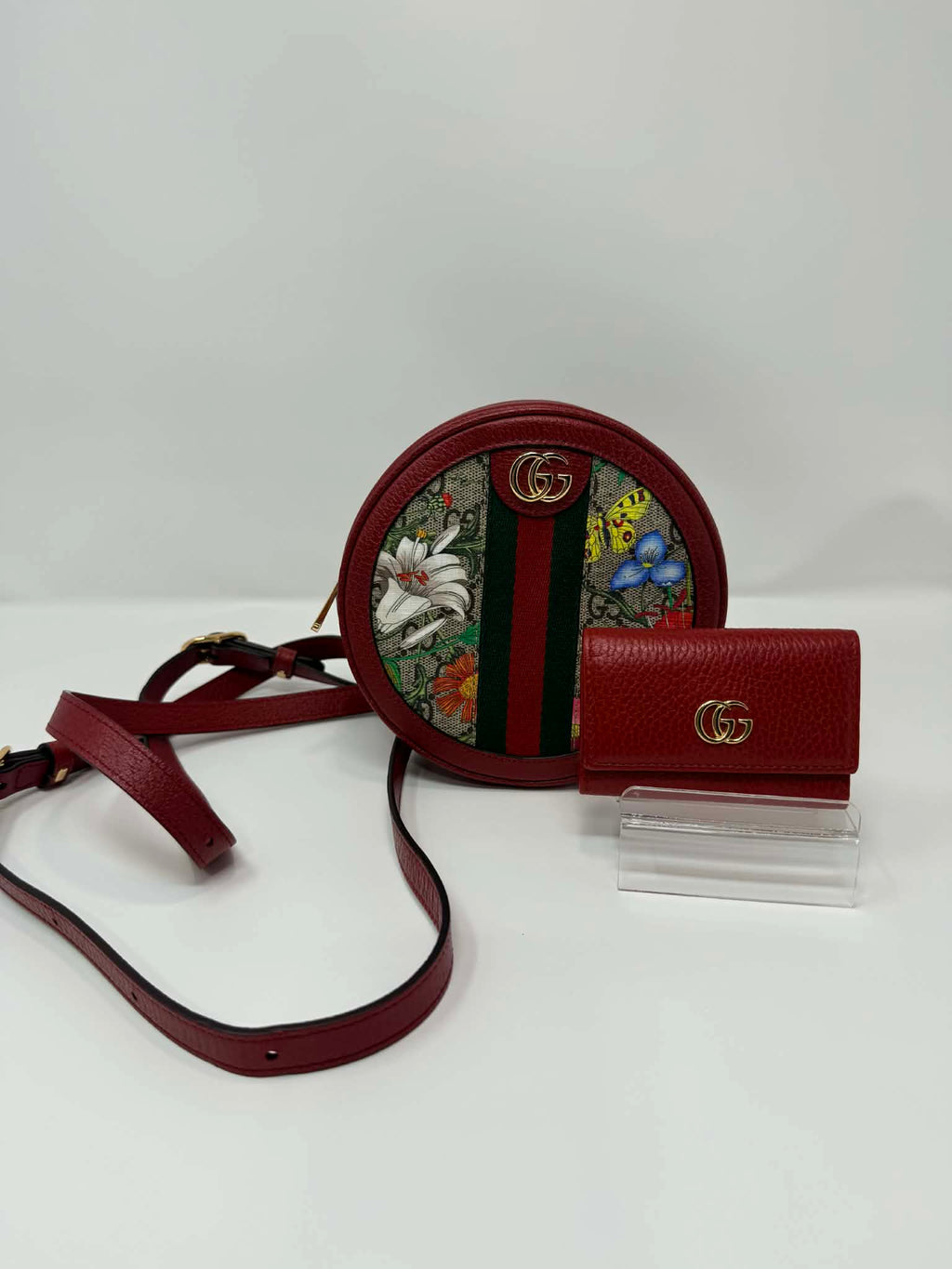 Gucci Flora Ophidia Round Backpack with Free Gucci Key Cles