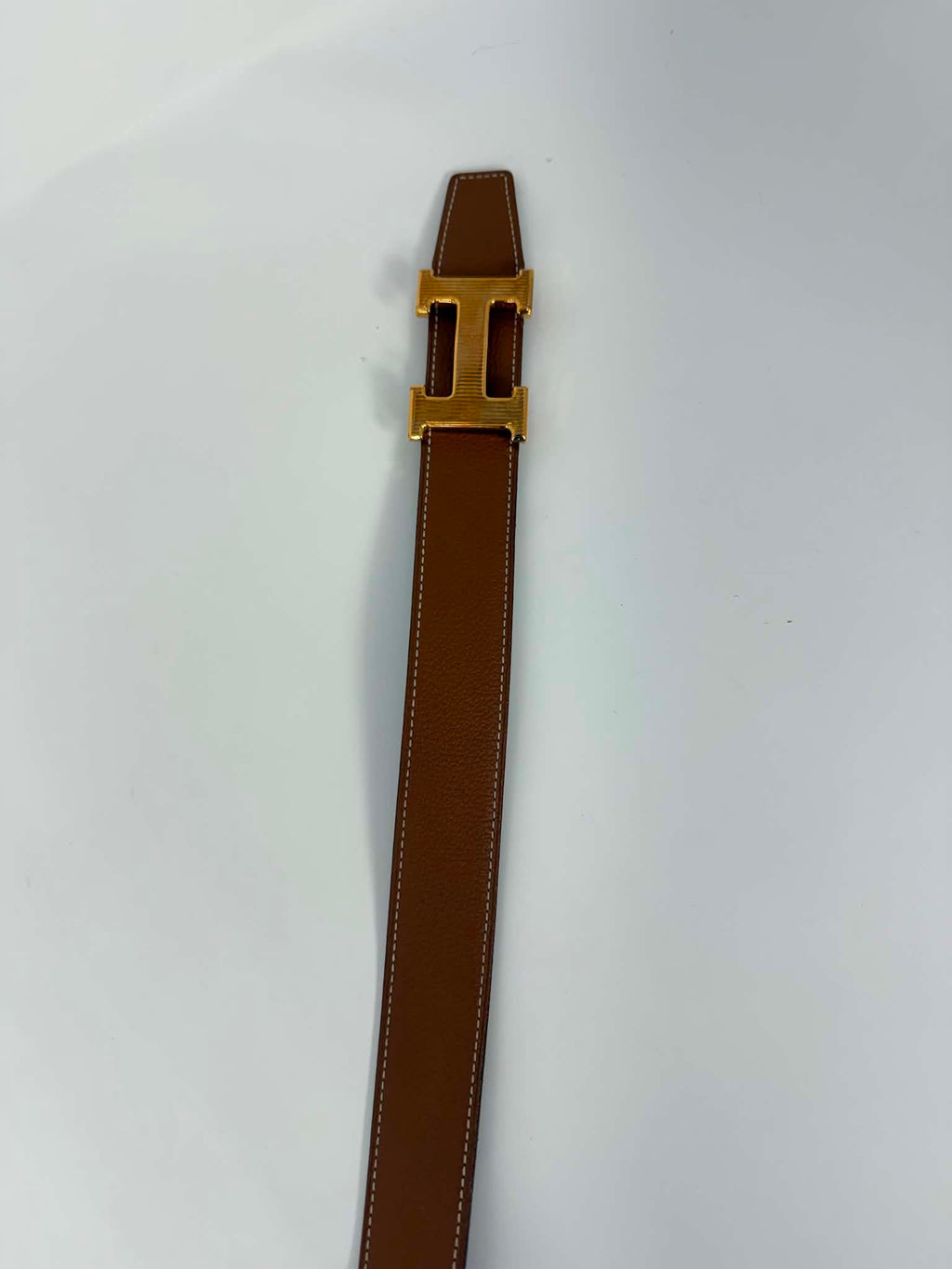Hermes Reversible Belt Black/Brown Gold Size 80 Tan