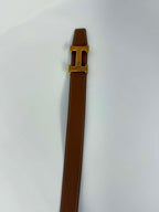 Hermes Reversible Belt Black/Brown Gold Size 80 Tan