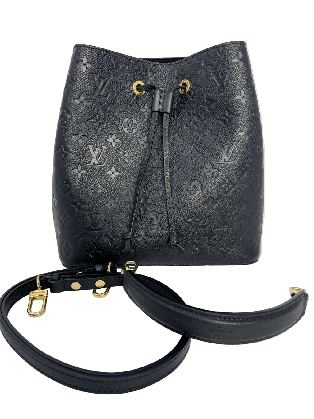 Louis Vuitton Neo Noe Black Empreinte Leather with Two Straps