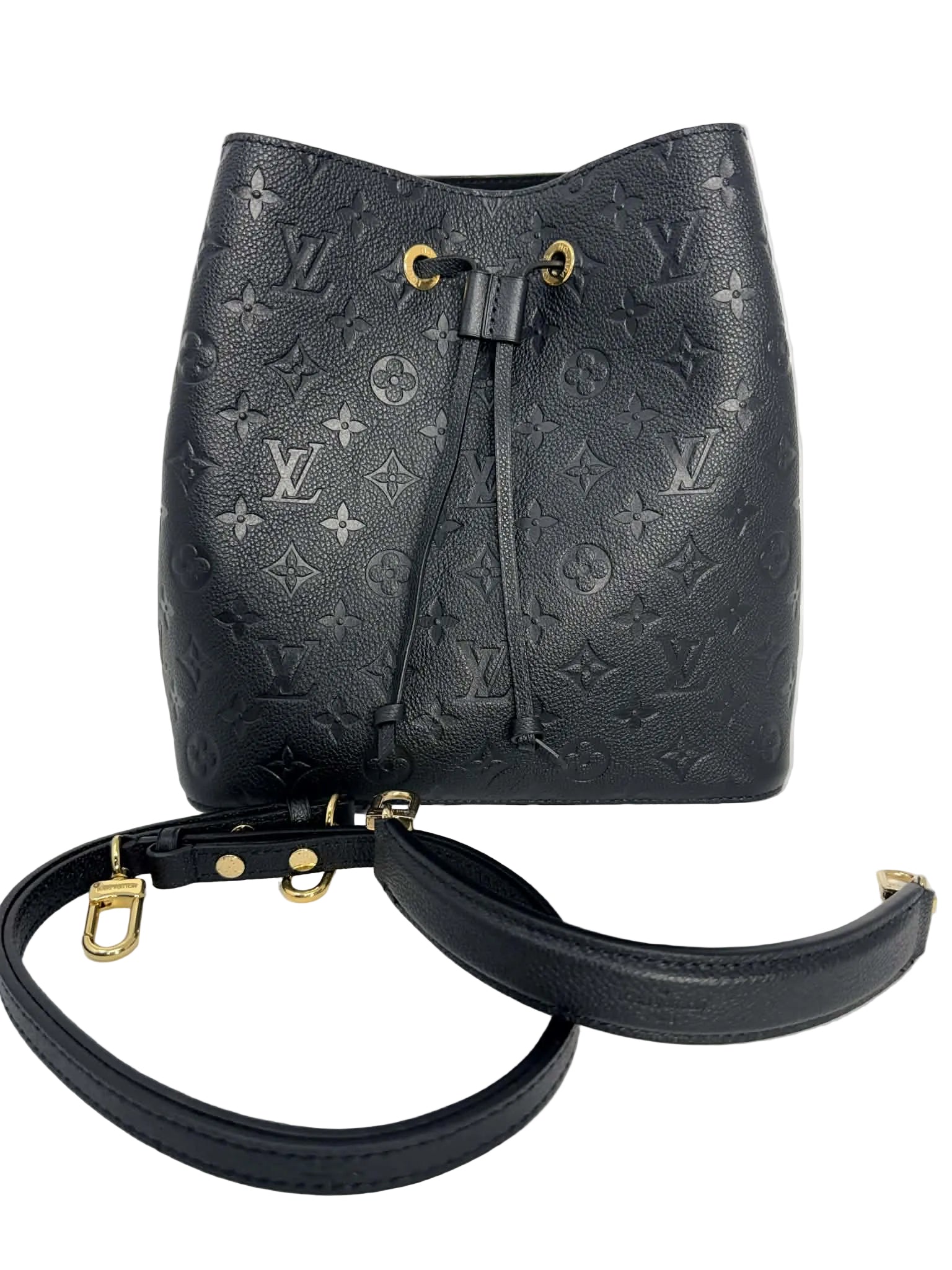 Louis Vuitton Neo Noe Black Empreinte Leather with Two Straps