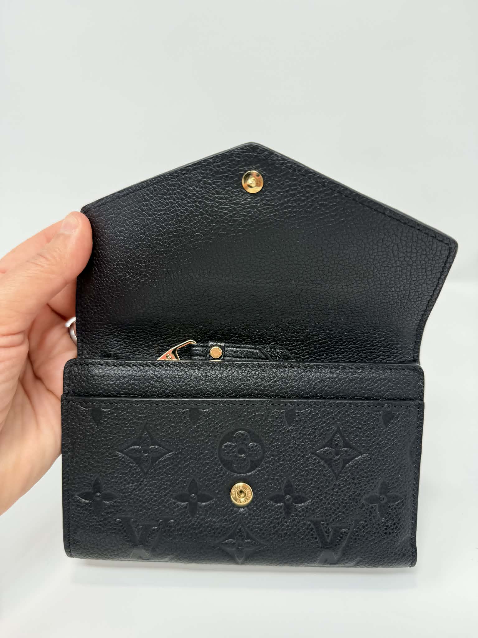 Louis Vuitton Empreinte Compact Curieuse Wallet Black