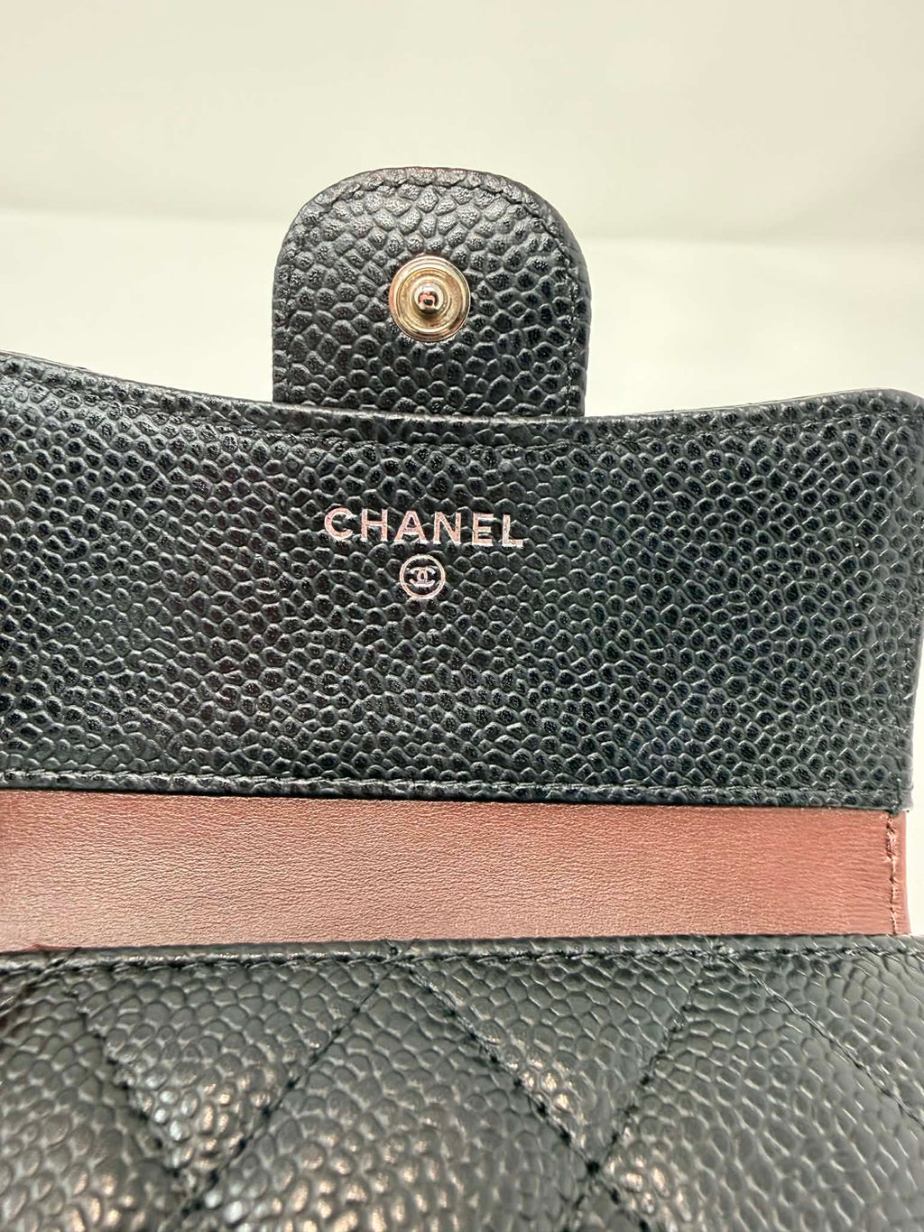 Chanel Caviar Quilted Compact Flap Wallet Black