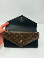 Louis Vuitton Monogram/Black Portefeuille Double V Long Bifold Wallet