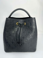 Louis Vuitton Neo Noe Black Empreinte Leather with Two Straps