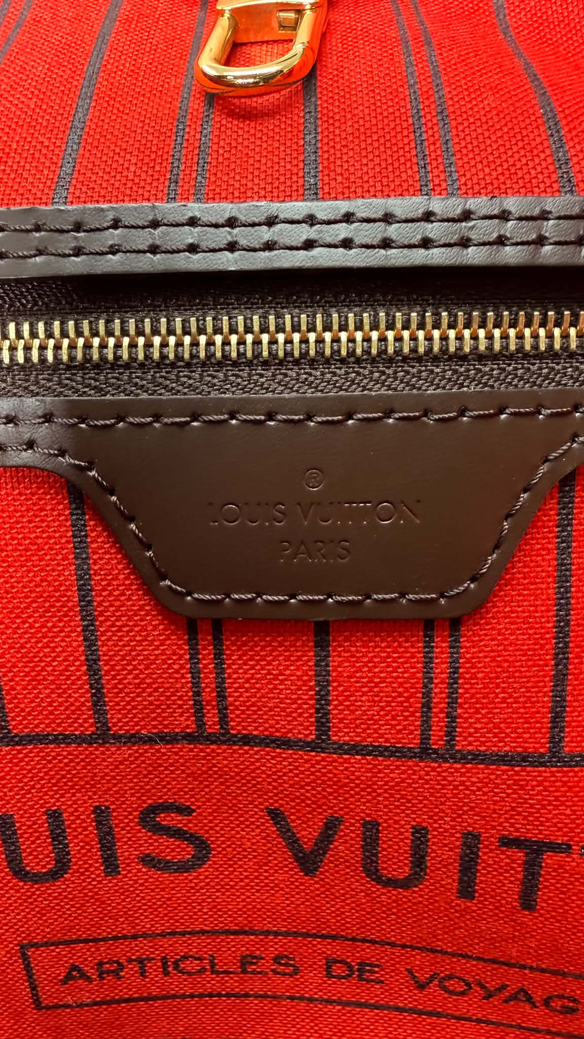 Louis Vuitton Neverful MM Damier Ebene Set with Pouch