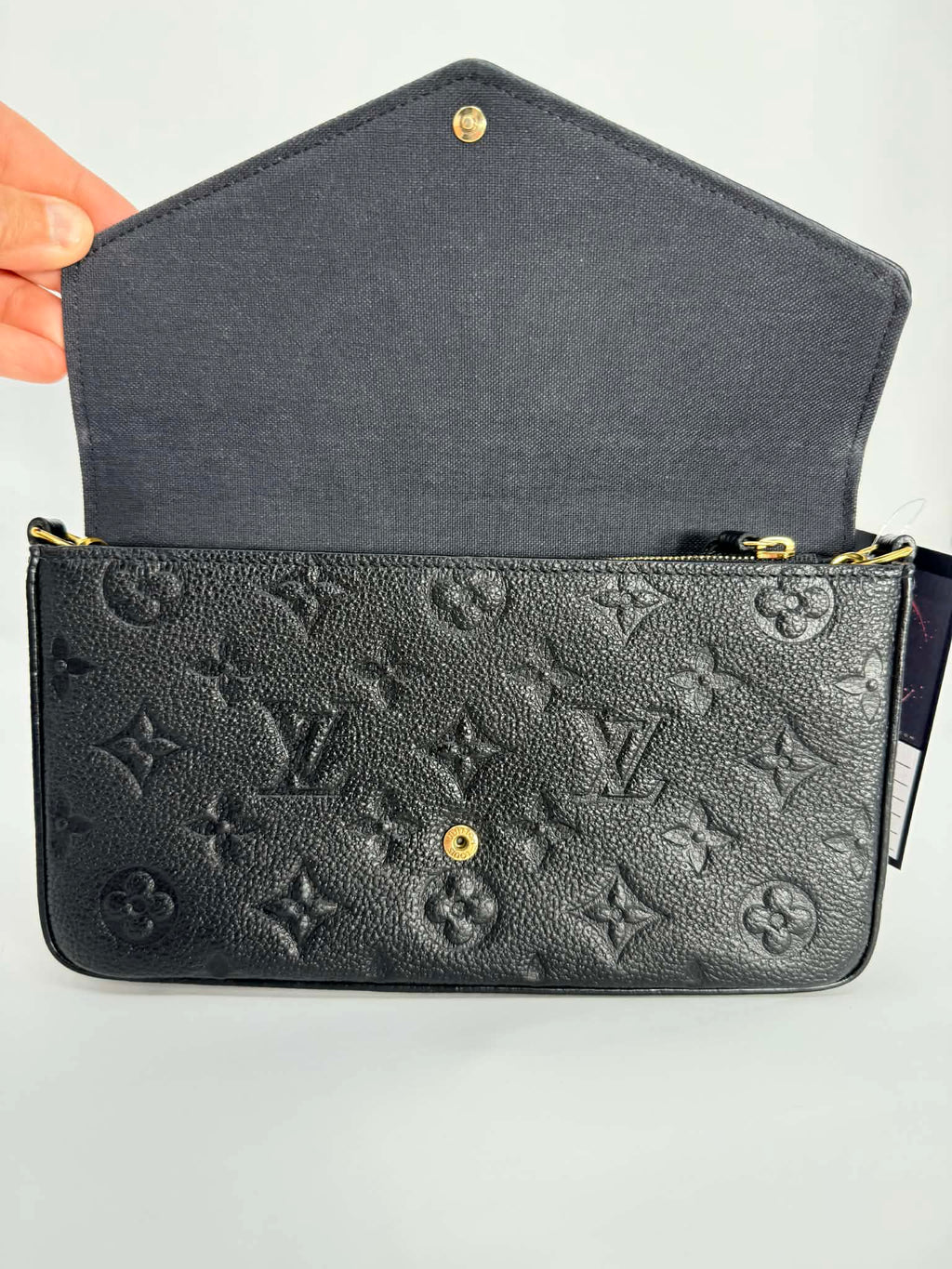 Louis Vuitton Felicie Pochette Black Empreinte Leather with 2 Inserts