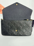 Louis Vuitton Felicie Pochette Black Empreinte Leather with 2 Inserts